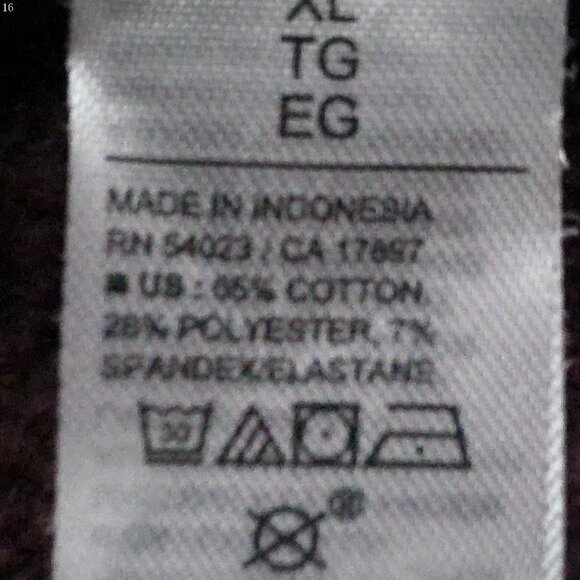 OLD NAVY Pull-on Style Stretch Fleece Lined Burgundy Ankle Length Pants XL - Picture 4 of 7